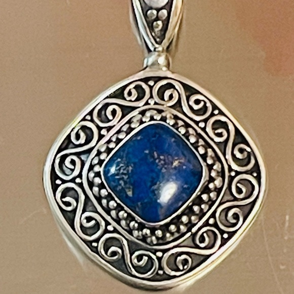 BA Suarti Designer Signed Sterling Silver 925 Blue Lapis lazuli pendant Bali - Picture 2 of 10